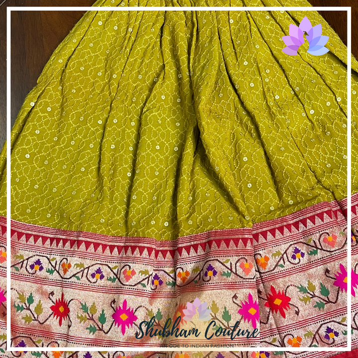 Paithani Georgette skirt with blouse Age 2-4