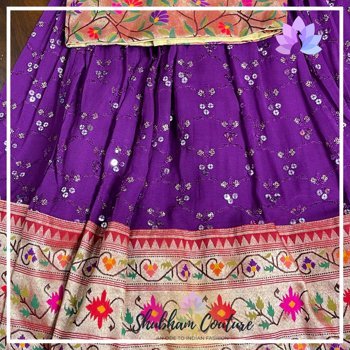 Paithani Georgette skirt with blouse Age 2-4