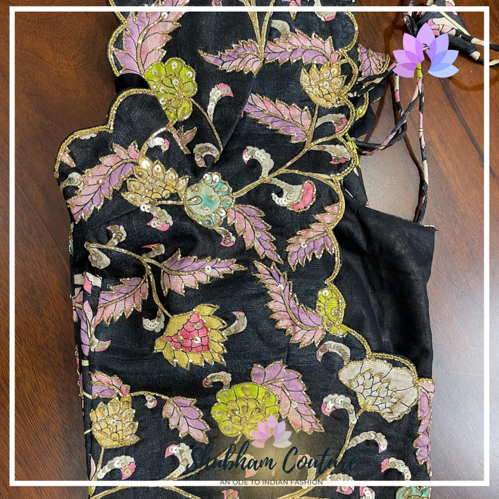 Black kalamkari blouse