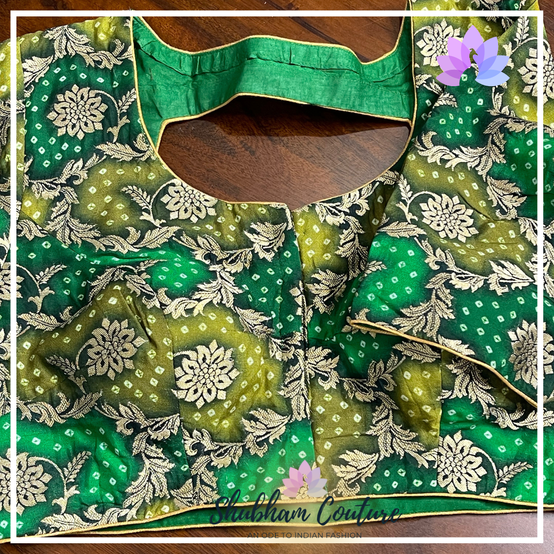 Green Bandhani blouse