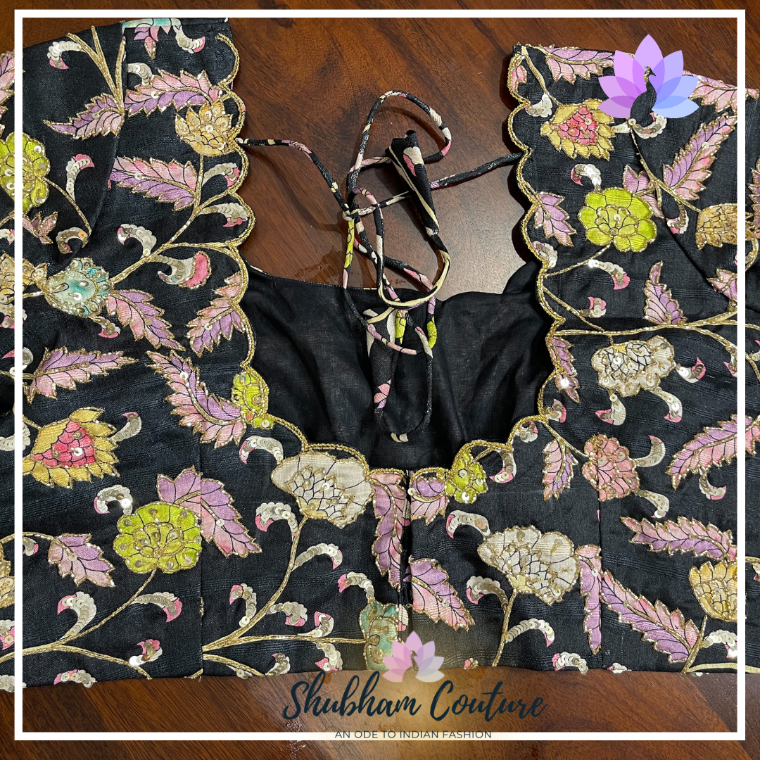 Black kalamkari blouse