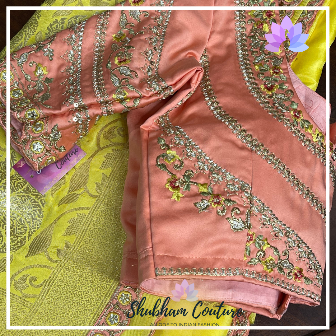 Elegant yellow semicrape saree with cutwork borders