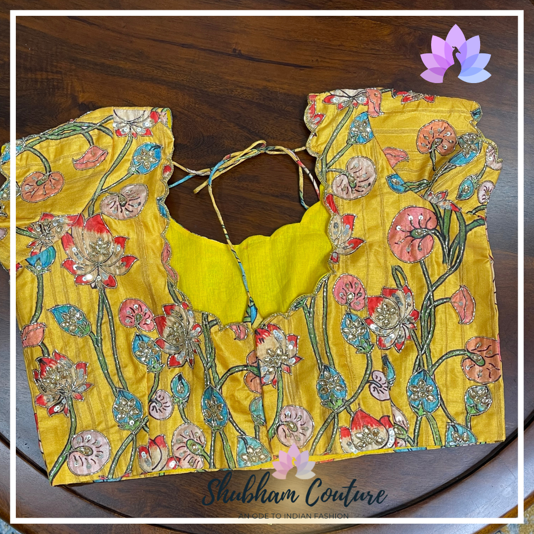 Yellow Kalamkari Blouse