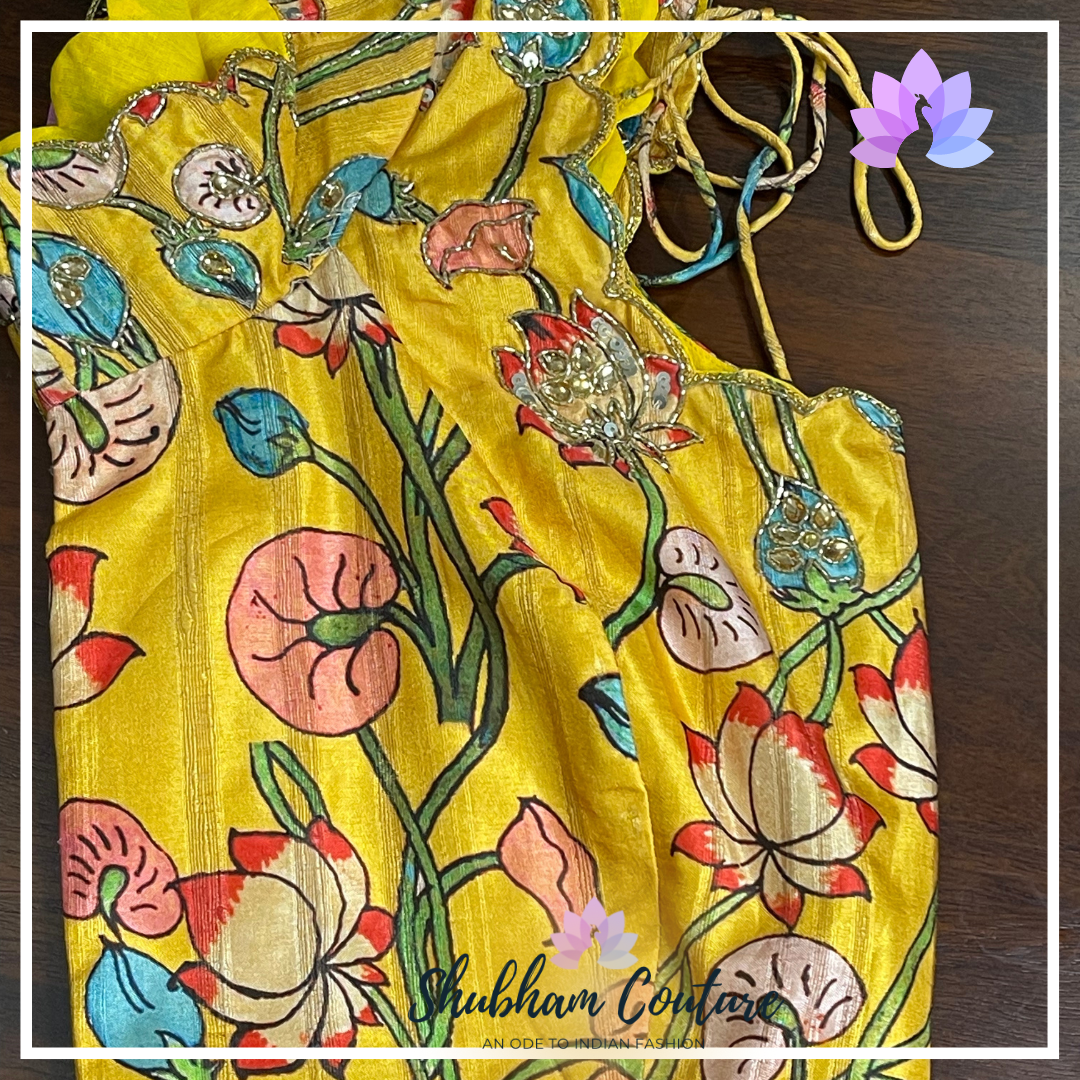 Yellow Kalamkari Blouse