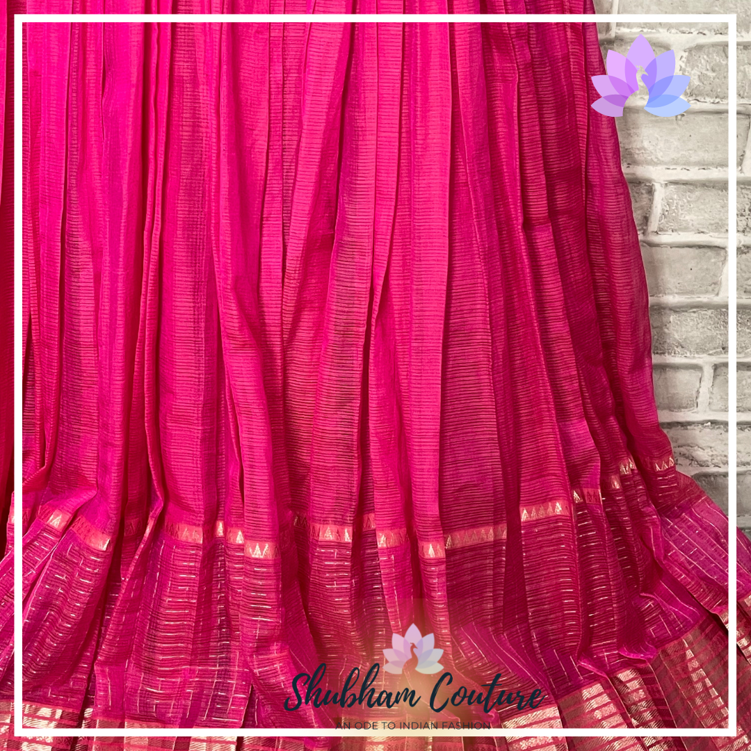 Simple pink managalagiri long dress