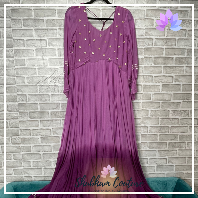 Purple long dress with dual shade