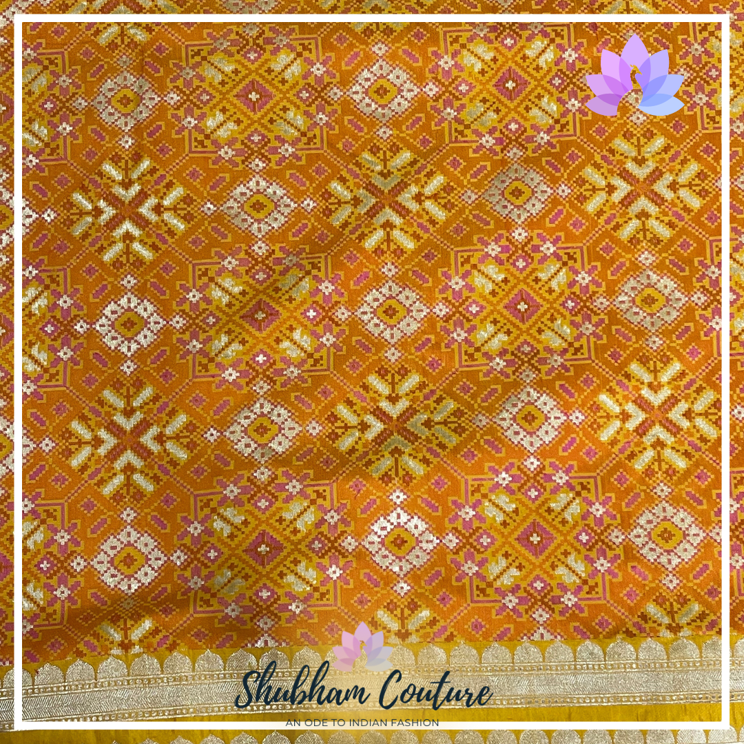 Turmeric Yellow Pure Katan Benarasi silk