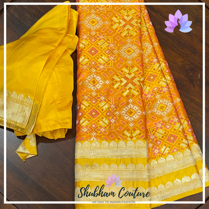 Turmeric Yellow Pure Katan Benarasi silk