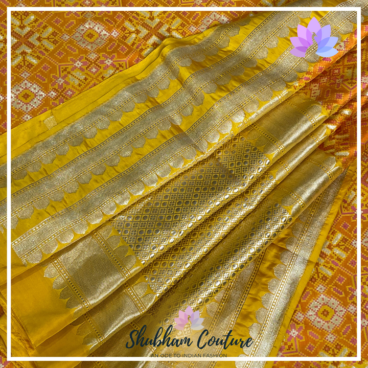 Turmeric Yellow Pure Katan Benarasi silk