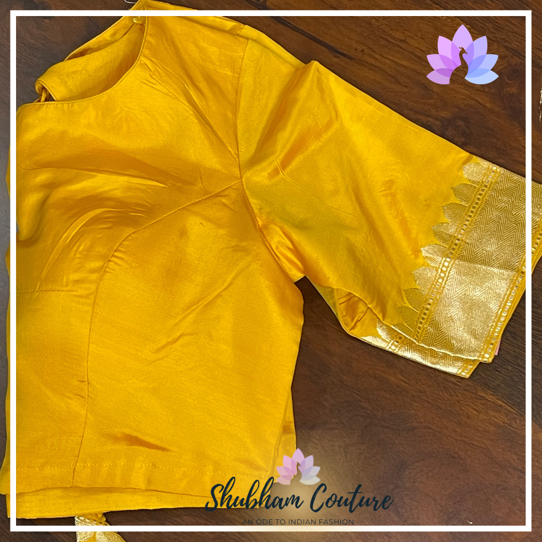 Turmeric Yellow Pure Katan Benarasi silk