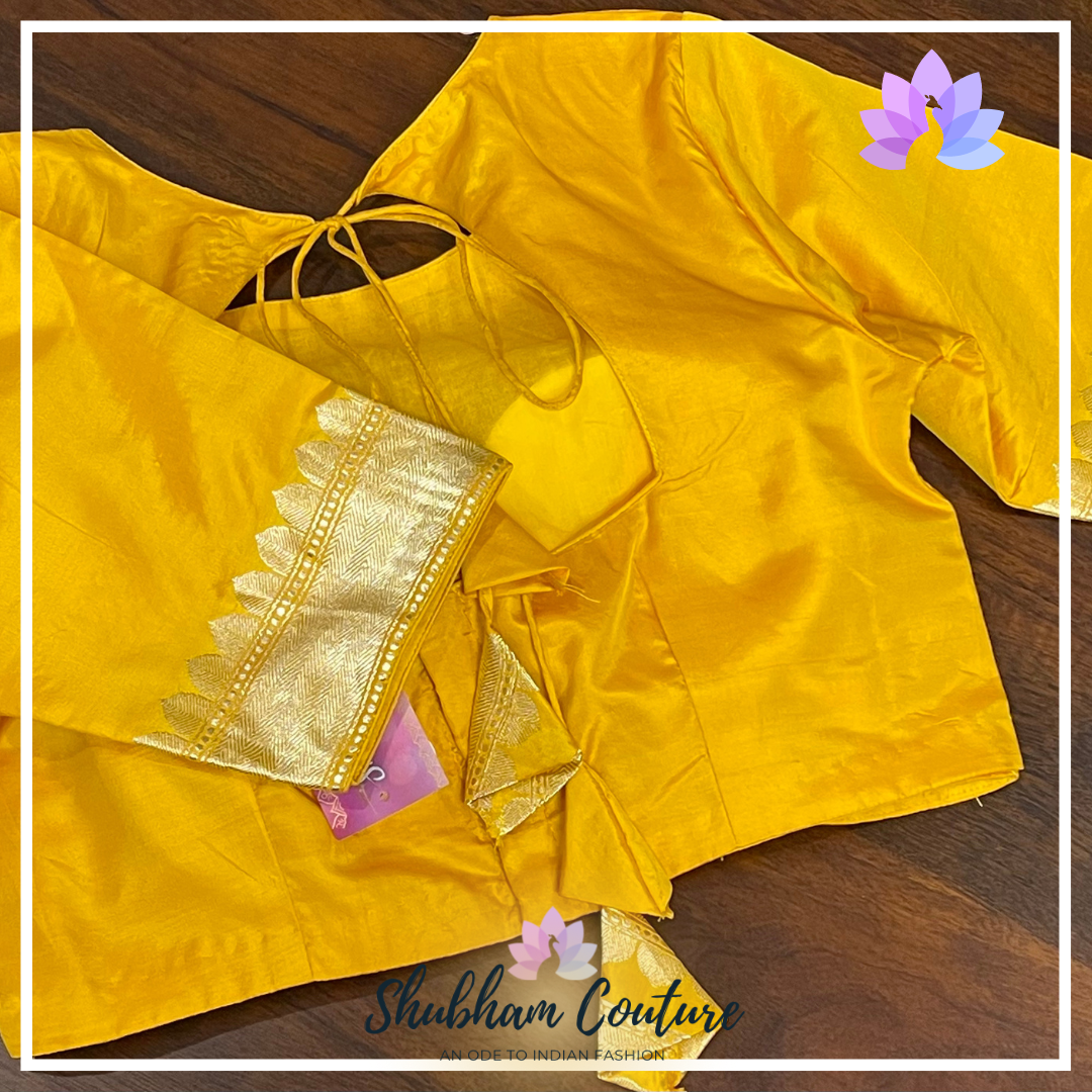 Turmeric Yellow Pure Katan Benarasi silk